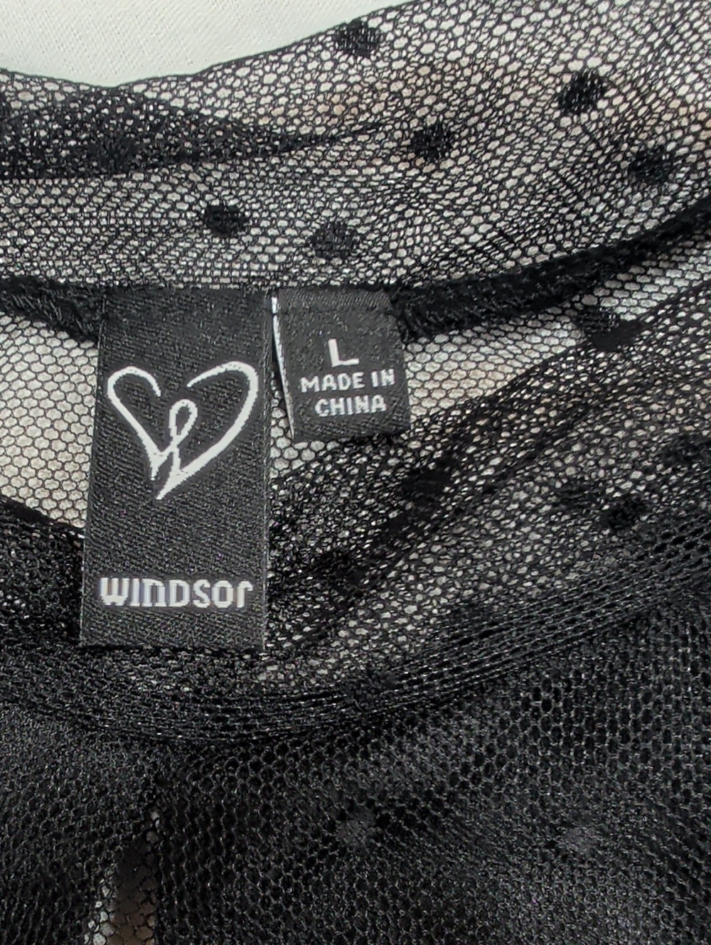 Windsor Black Sheer Polka Dot Mesh Top - Lingerie Layer